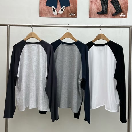 Raglan Bicolor Long Tee/3カラー
