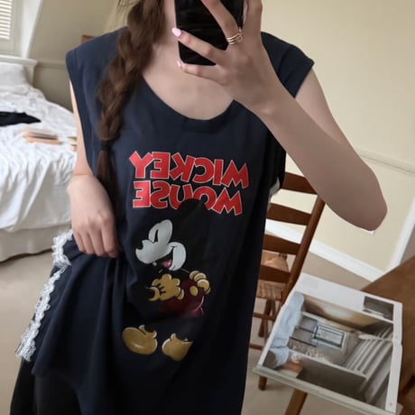 mickeyサイドfrill tops/3カラー
