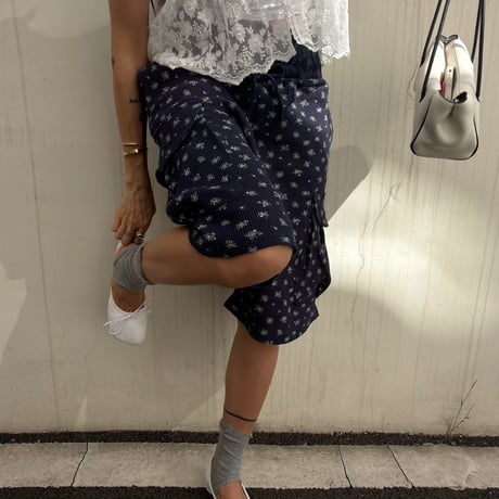 Mini  flower waffle half pants/2カラー