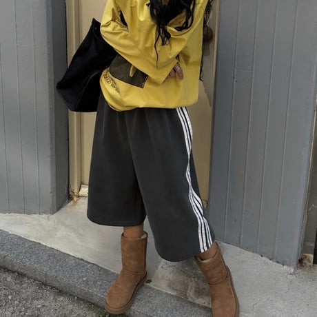 ピグメントVintage Side Line Wide Half Pants/3カラー