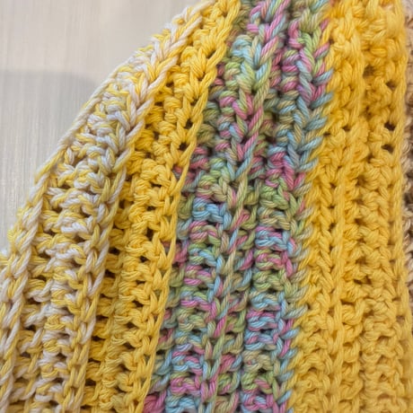 【即納】イエローMIX cotton Beanie