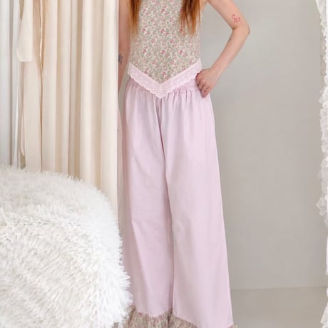 【数量限定】Flower frill crop pants/2カラー