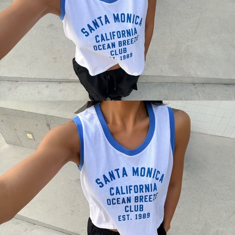 piping logo tank top/3カラー