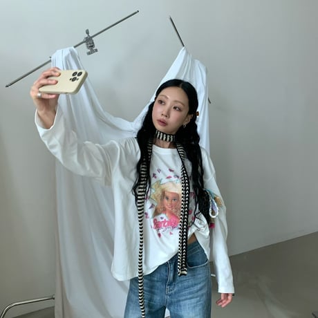 即納　Fw/* Pink Crush Barbie BIG ロンTEE/3カラー
