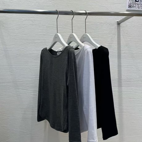0966 Boat Neck Slim Long Tee/3カラー
