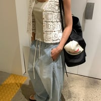 0919 light color wide denim