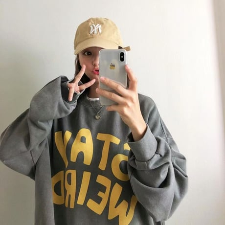 1087 STAY WEIRD pigment over sweat/3カラー