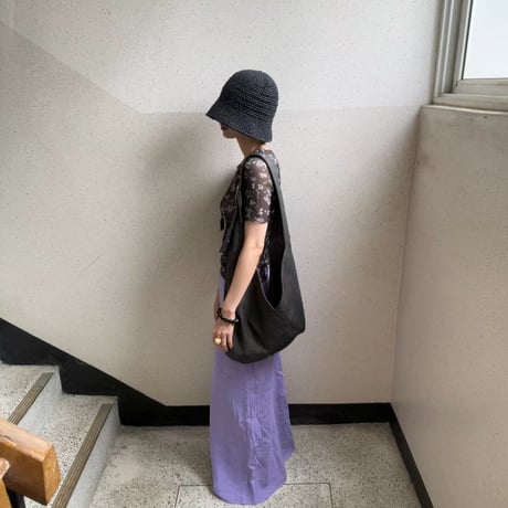 0908 【数量限定】❤eee❤リネン long skirt/パープルのみ