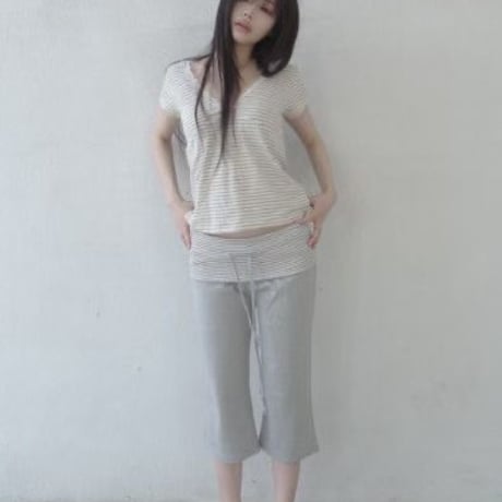 ボーダー切替 Capri pants/3カラー