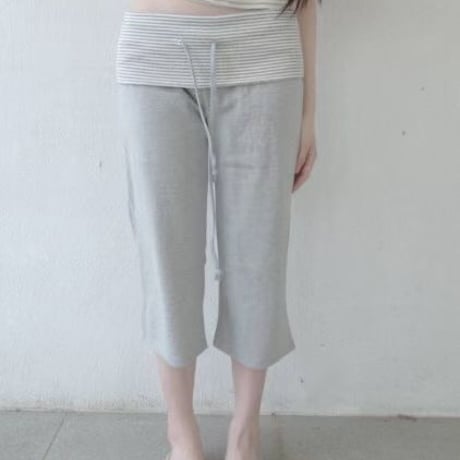 ボーダー切替 Capri pants/3カラー