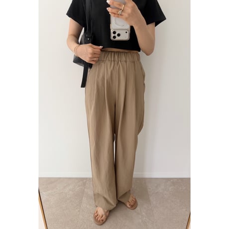 【2色set】 《AMIE original》テンセルタックイージーワイドパンツ / black×beige