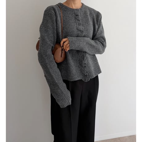 frill knit cardigan