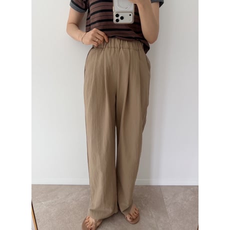 【2色set】 《AMIE original》テンセルタックイージーワイドパンツ / beige×mustard
