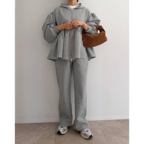 《AMIE original》Peplum Sweat Hoodie / gray