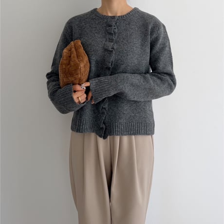 frill knit cardigan