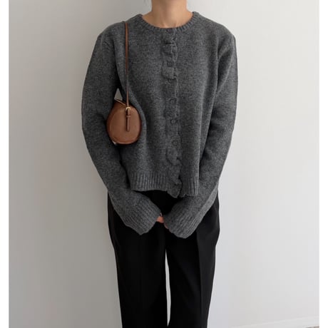 frill knit cardigan
