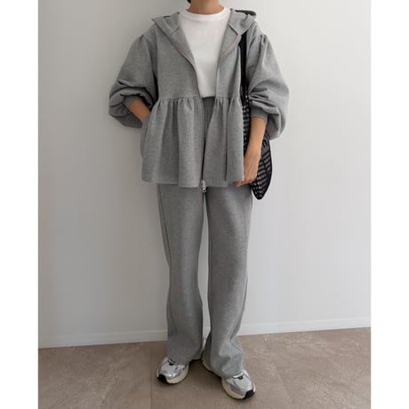 《AMIE original》Peplum Sweat Hoodie / gray