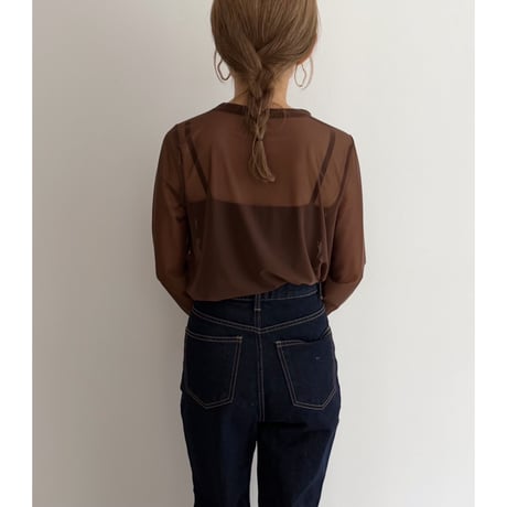 シアーメッシュレイヤードトップス / 2color