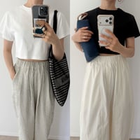 《AMIE original》ショート丈TOPS / 2枚SET【white&black】