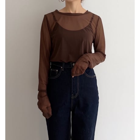 シアーメッシュレイヤードトップス / 2color