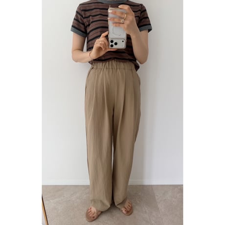 【2色set】 《AMIE original》テンセルタックイージーワイドパンツ / black×beige