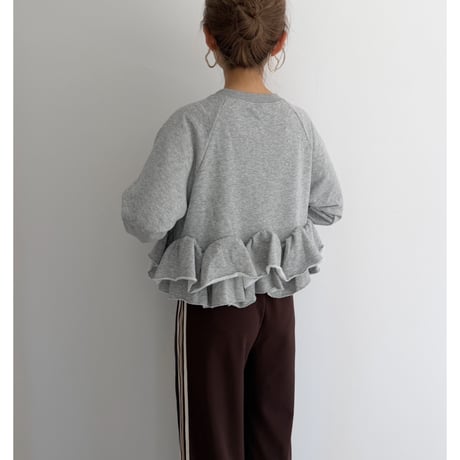 frill hem sweat / gray