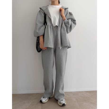 《AMIE original》Peplum Sweat Hoodie / gray