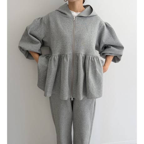 《AMIE original》Peplum Sweat Hoodie / gray