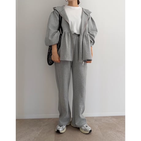 《AMIE original》Peplum Sweat Hoodie / gray