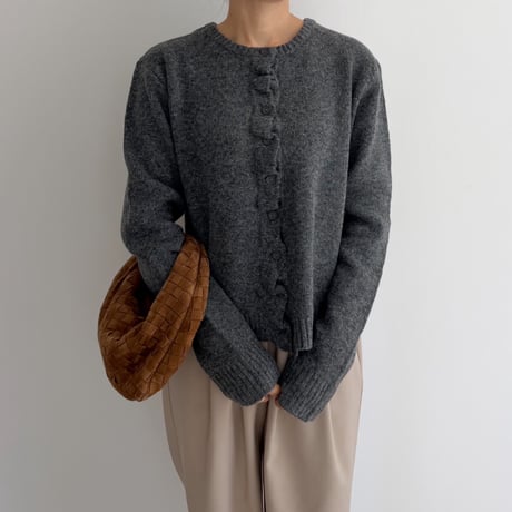 frill knit cardigan