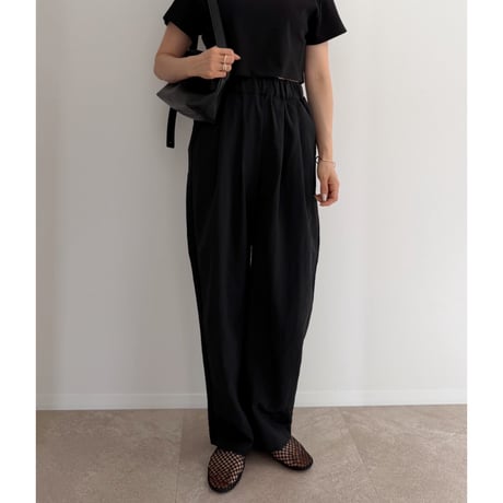 【2色set】 《AMIE original》テンセルタックイージーワイドパンツ / black×mustard