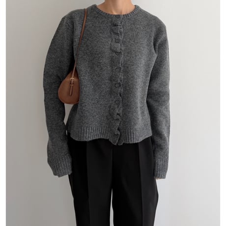 frill knit cardigan