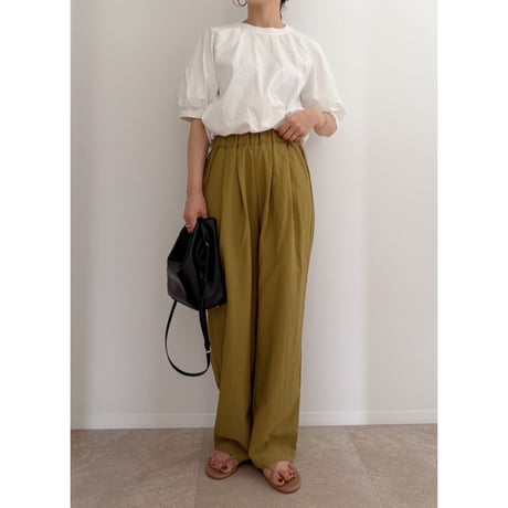 【2色set】 《AMIE original》テンセルタックイージーワイドパンツ / beige×mustard