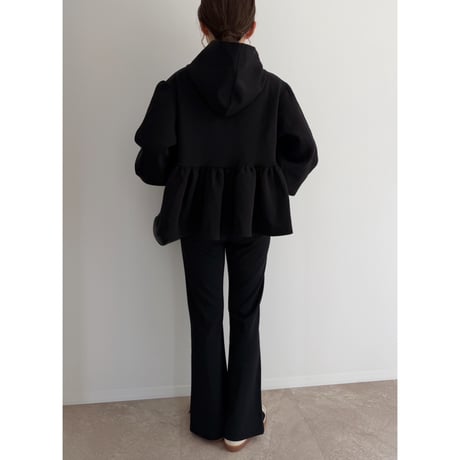 《AMIE original》Peplum Sweat Hoodie / black