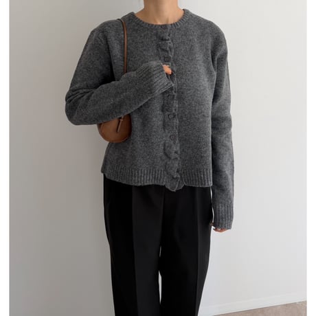 frill knit cardigan