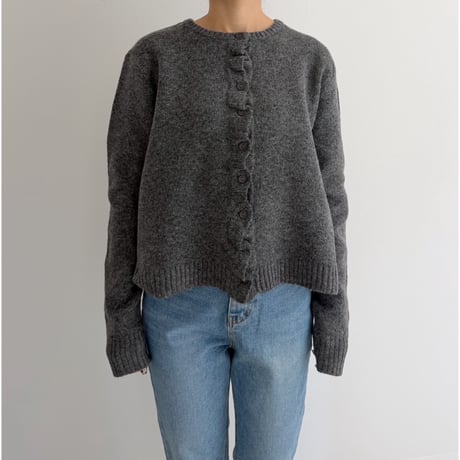 frill knit cardigan