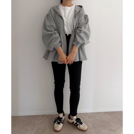 《AMIE original》Peplum Sweat Hoodie / gray
