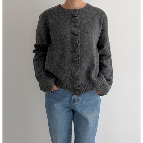 frill knit cardigan