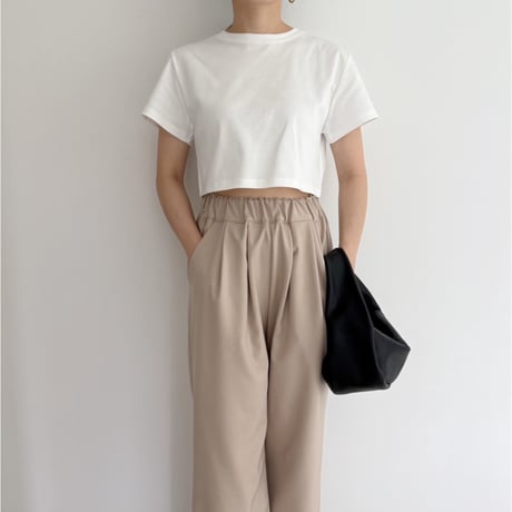 《AMIE original》ショート丈TOPS / 2枚SET【white&black】