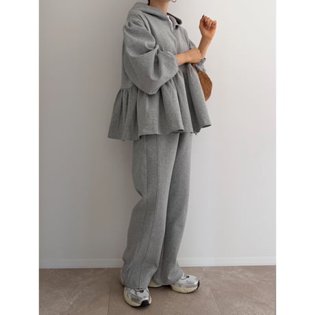《AMIE original》Peplum Sweat Hoodie / gray