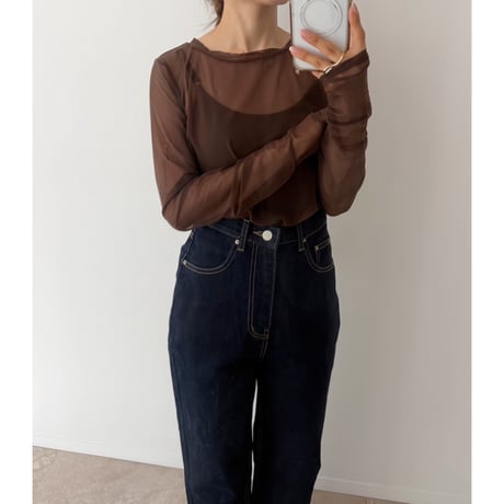 シアーメッシュレイヤードトップス / 2color