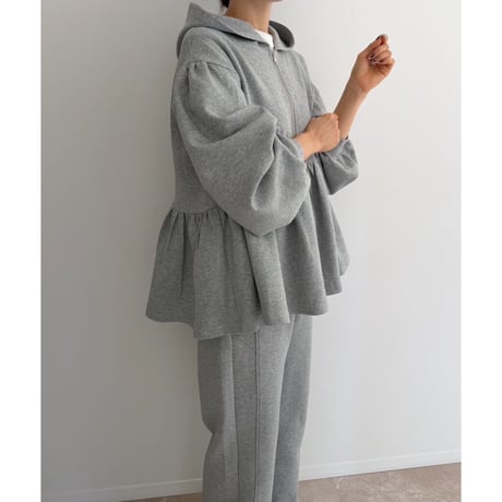 《AMIE original》Peplum Sweat Hoodie / gray