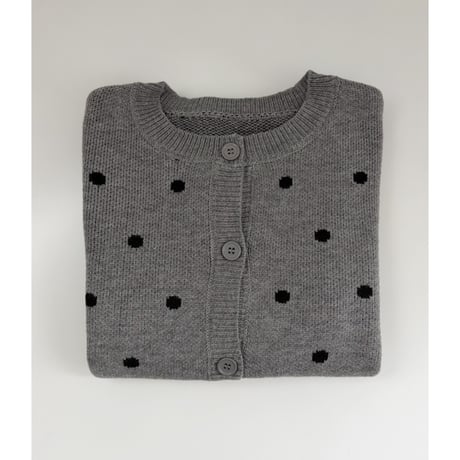 コンパクト丈ドット柄knit / navy