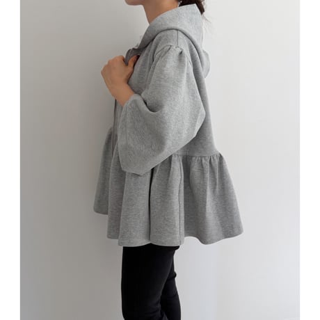 《AMIE original》Peplum Sweat Hoodie / gray
