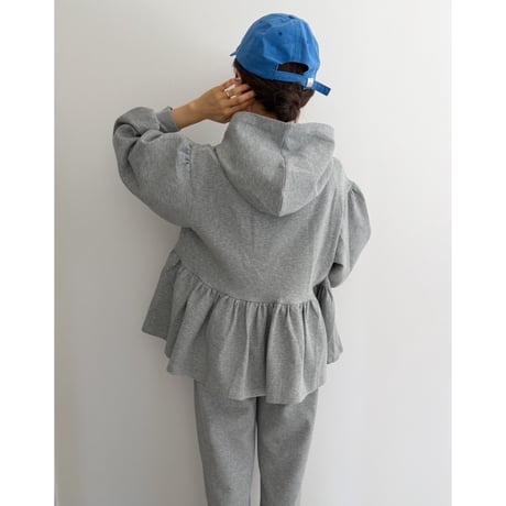 《AMIE original》Peplum Sweat Hoodie / gray