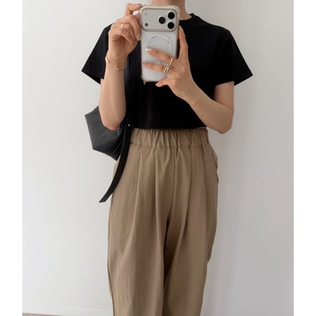 《AMIE original》ショート丈TOPS / black