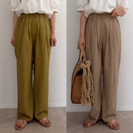 【2色set】 《AMIE original》テンセルタックイージーワイドパンツ / beige×mustard