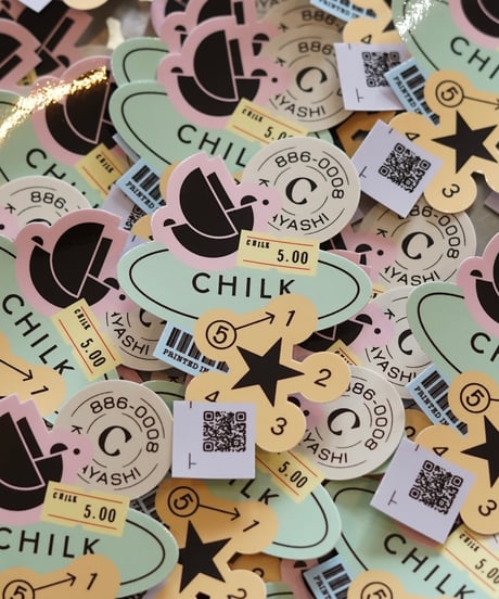CHILK 5th anniversary T-shirt (SUMI) × sticker set