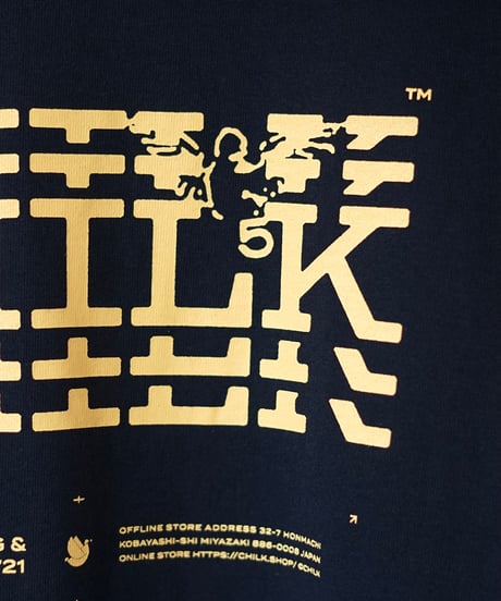 CHILK 5th anniversary T-shirt (NAVY) × sticker set