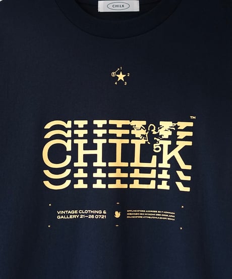 CHILK 5th anniversary T-shirt (NAVY) × sticker set